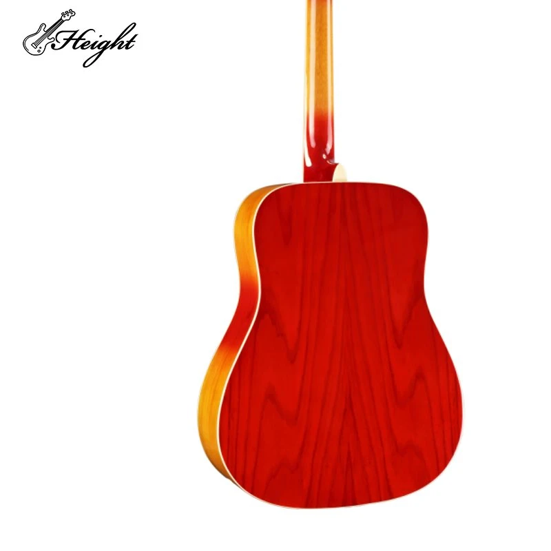 Back view of HT-140 red burst acoustic guitar Back view of HT-140 red burst acoustic guitar