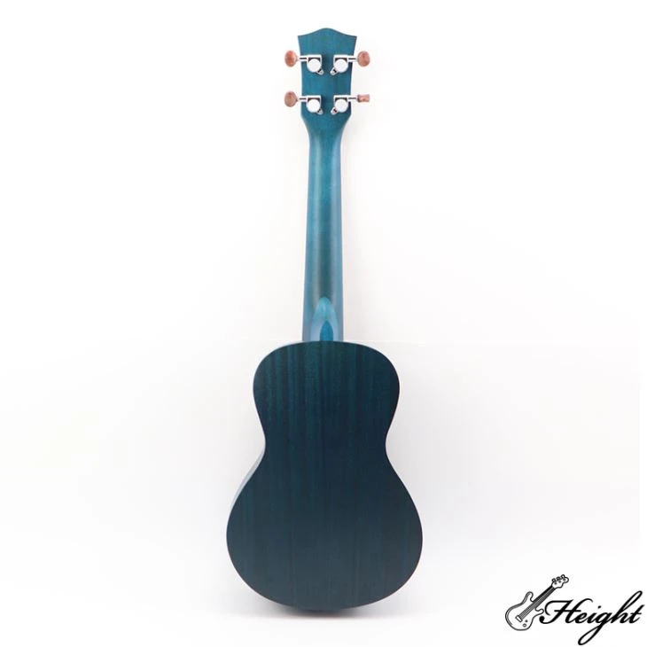 mahogany concert ukelele with blue color 2