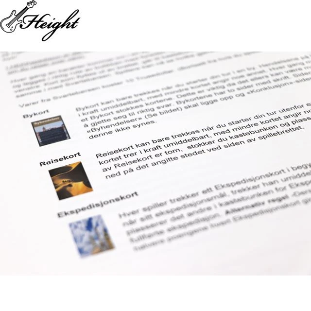 Free Sample Designer Customized Board Game Paper Printing
