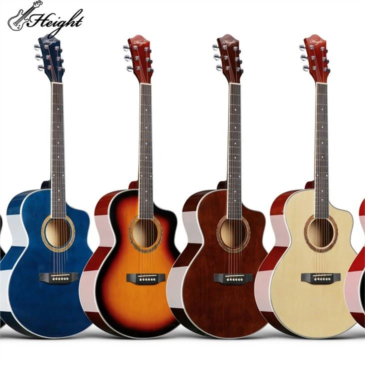 Black Glossy Solid Body Acoustic Guitar
