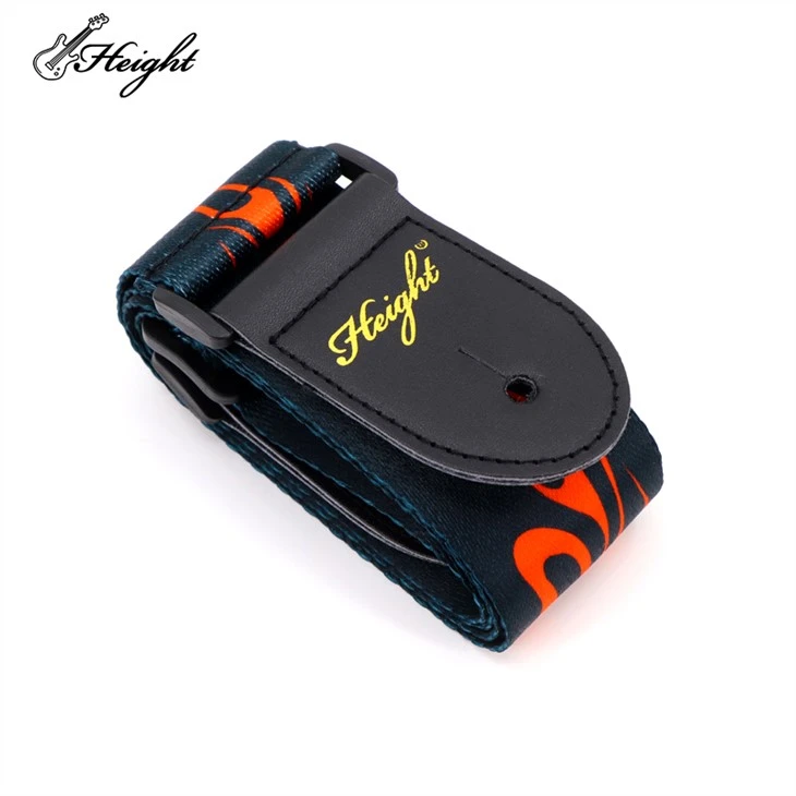 Flame Pattern Black Ukulele Strap