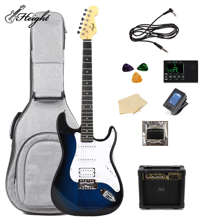 Masif Bas Ahşap Elektro Gitar Seti