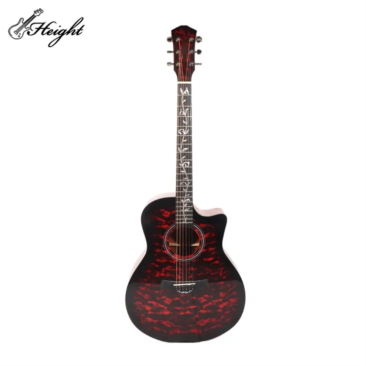 Wave Pattern Spruce Wood Acoustic Guitar